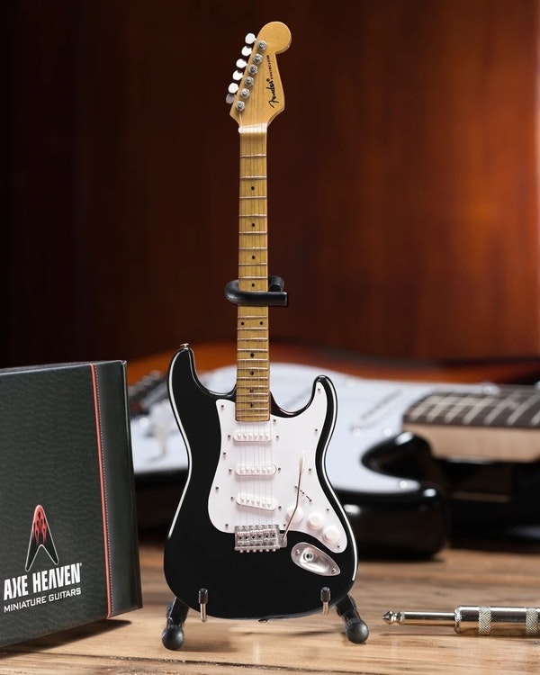 Black Fender™ Strat™ Classic Miniature Guitar Replica
