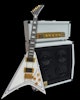 Randy Rhoads Signature White Flying V Miniature Guitar with white amp