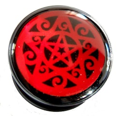 Akrylplugg Red pentagram 6-20mm