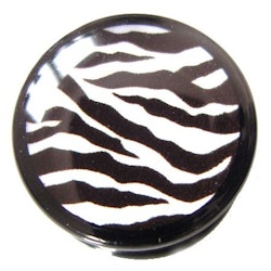 Akrylplugg Zebra svart/vit 6-20mm