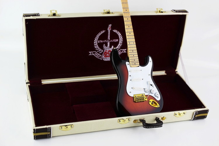 Fender™ Strat™ 60th Anniversary Mini Guitar Replica with special guitar case