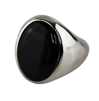 Black oval signet ring