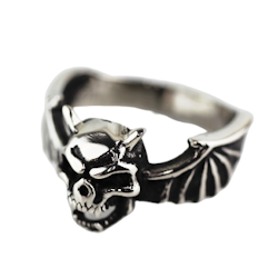 Ring skull/wings small