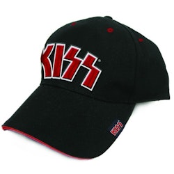 KISS Unisex Baseball Cap: Red on White Logo