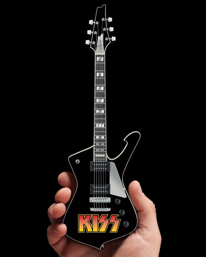 KISS Logo Paul Stanley Iceman Miniature Guitar Model