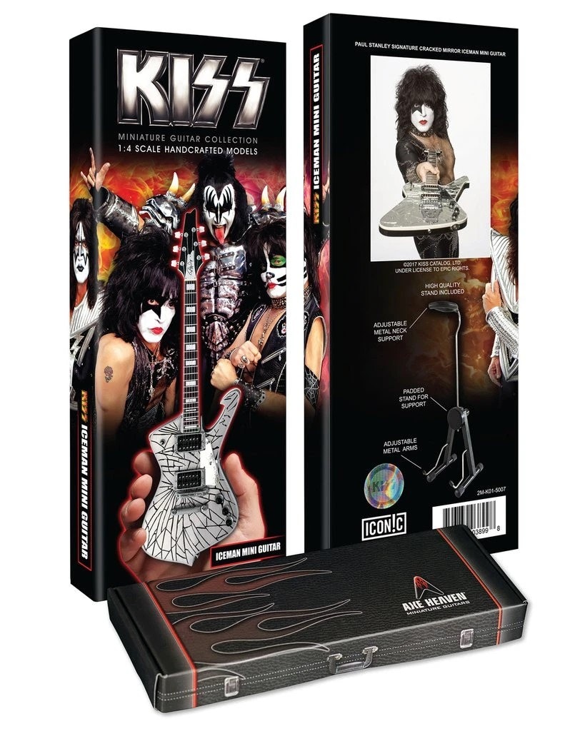 KISS Logo Paul Stanley Iceman Miniature Guitar Model