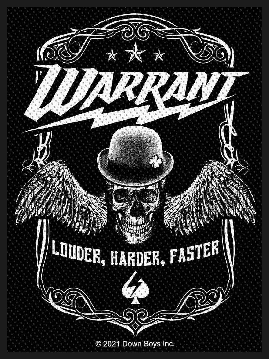 WARRANT - LOUDER HARDER FASTER patch