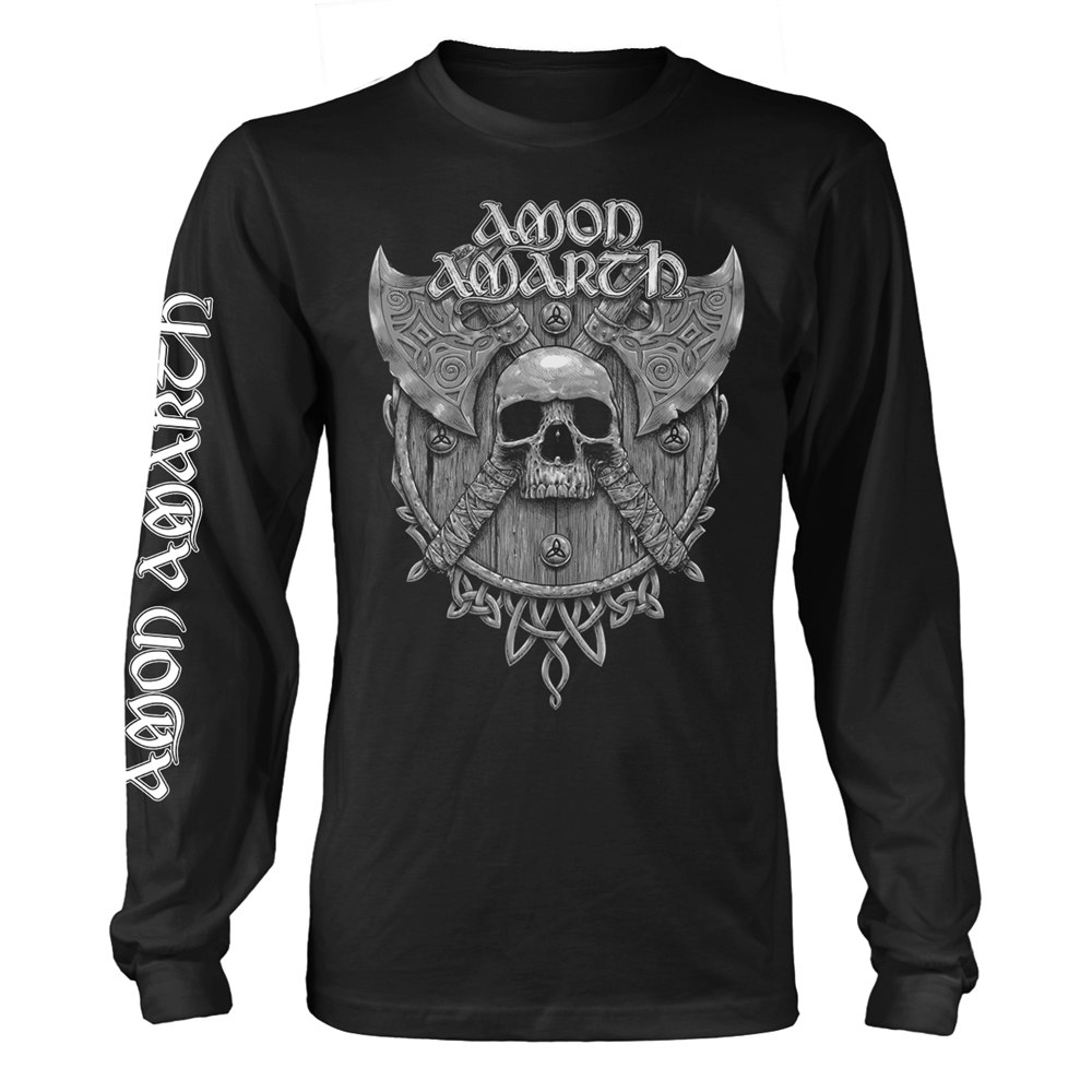 AMON AMARTH GRAY SKULL (BLACK) Long sleeve T-Shirt