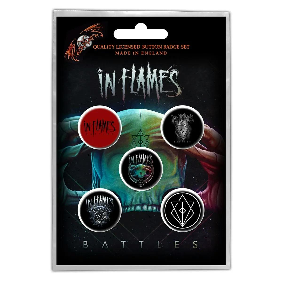 In flames 5-pack badge
