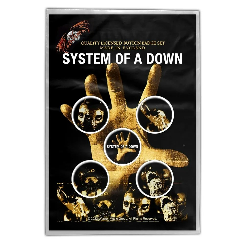 SYSTEM OF A DOWN - HAND Button Badge 5-Pack