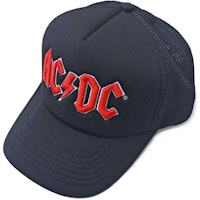 AC/DC Unisex Mesh Back Cap: Red Logo