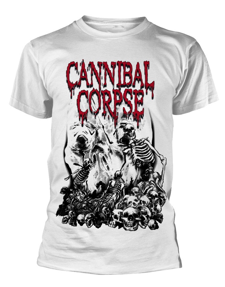 CANNIBAL CORPSE PILE OF SKULLS (WHITE) T-Shirt