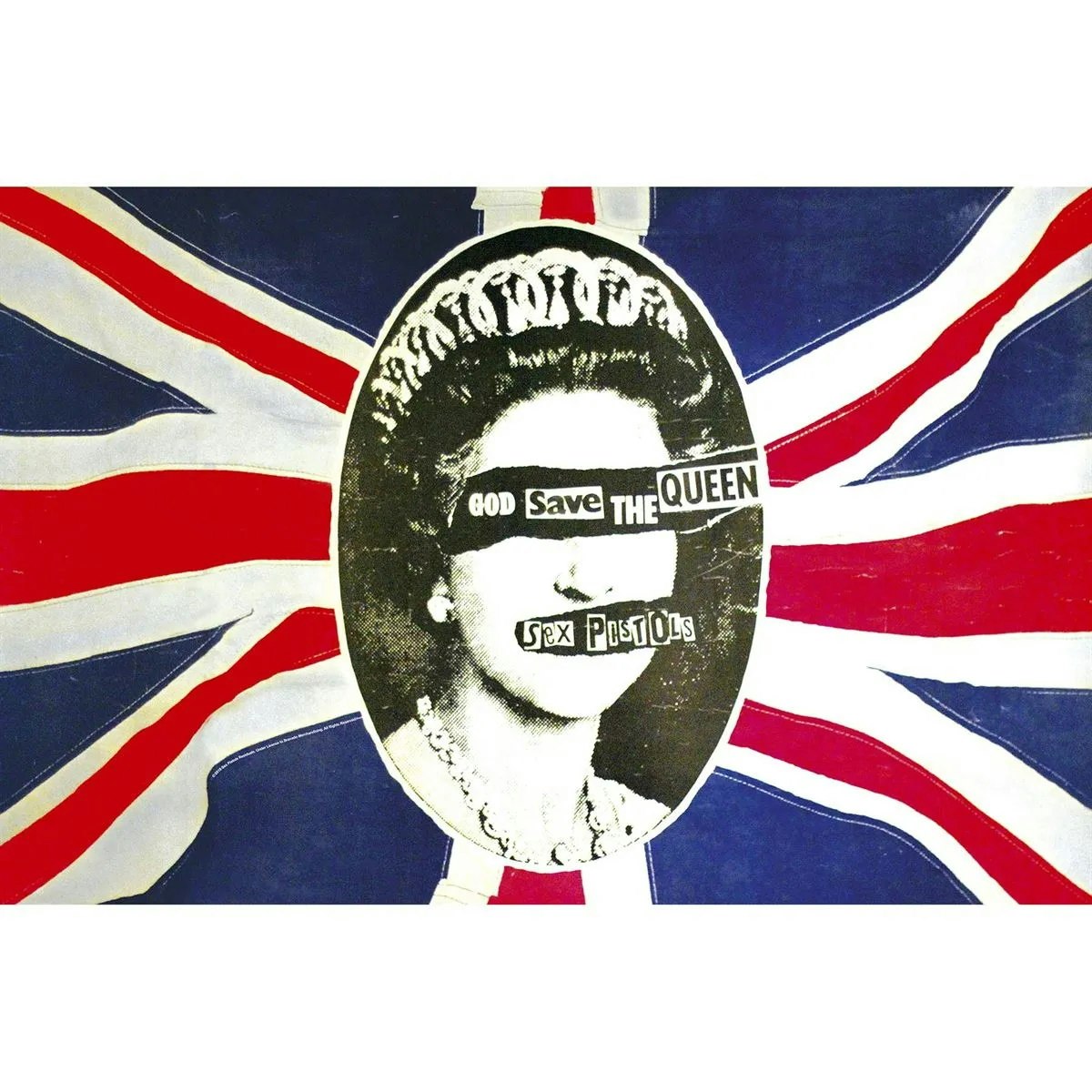 SIX PISTOLS - GOD SAVE THE QUEEN poster flag