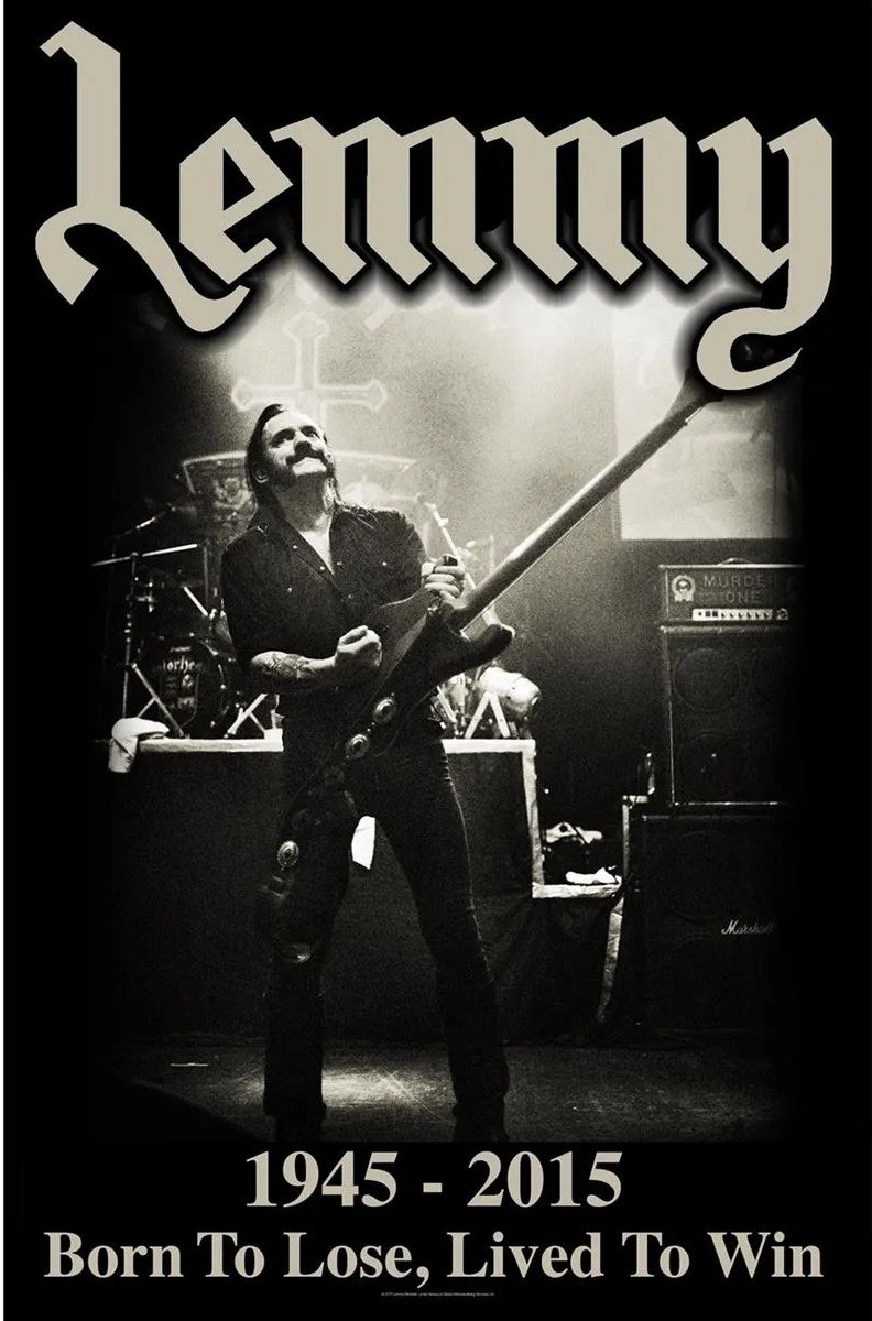 LEMMY - LIVED TO WIN posterflagga