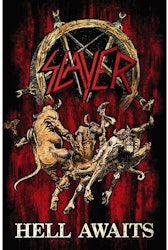 SLAYER - HELL AWAITS posterflagga