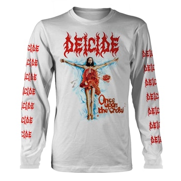 DEICIDE ONCE UPON THE CROSS (WHITE) Long Sleeve T-Shirt