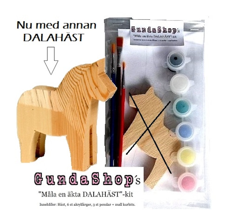 Måla en äkta dalahäst-kit - GundaShop