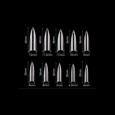 STILLETTO – Clear Nail Tip Set #7 - Pack 500pcs