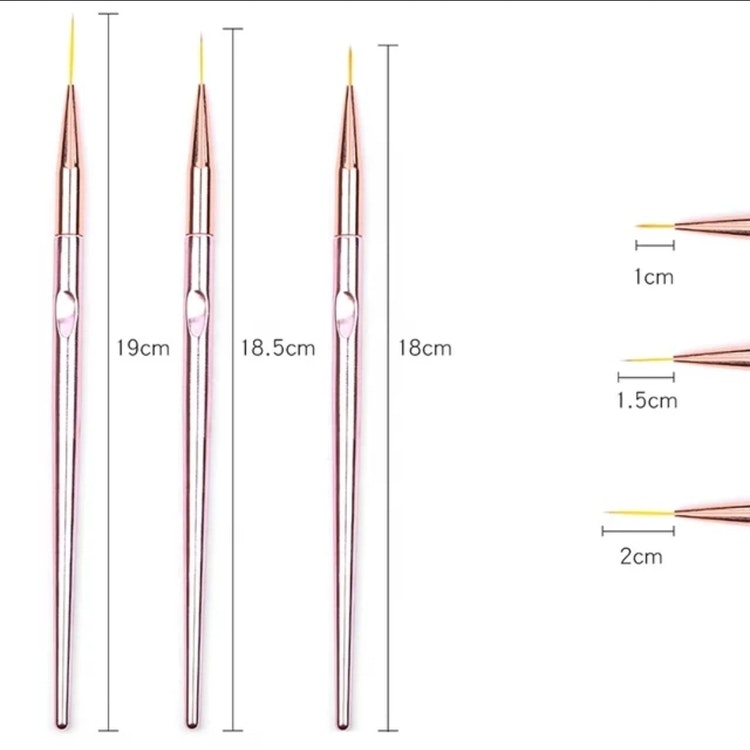 Nailart Brush - Rose Gold Handle 20mm