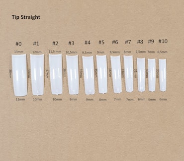 JET – Extra Long NATURAL Straight Nail Tip #7 - Pack 500pcs