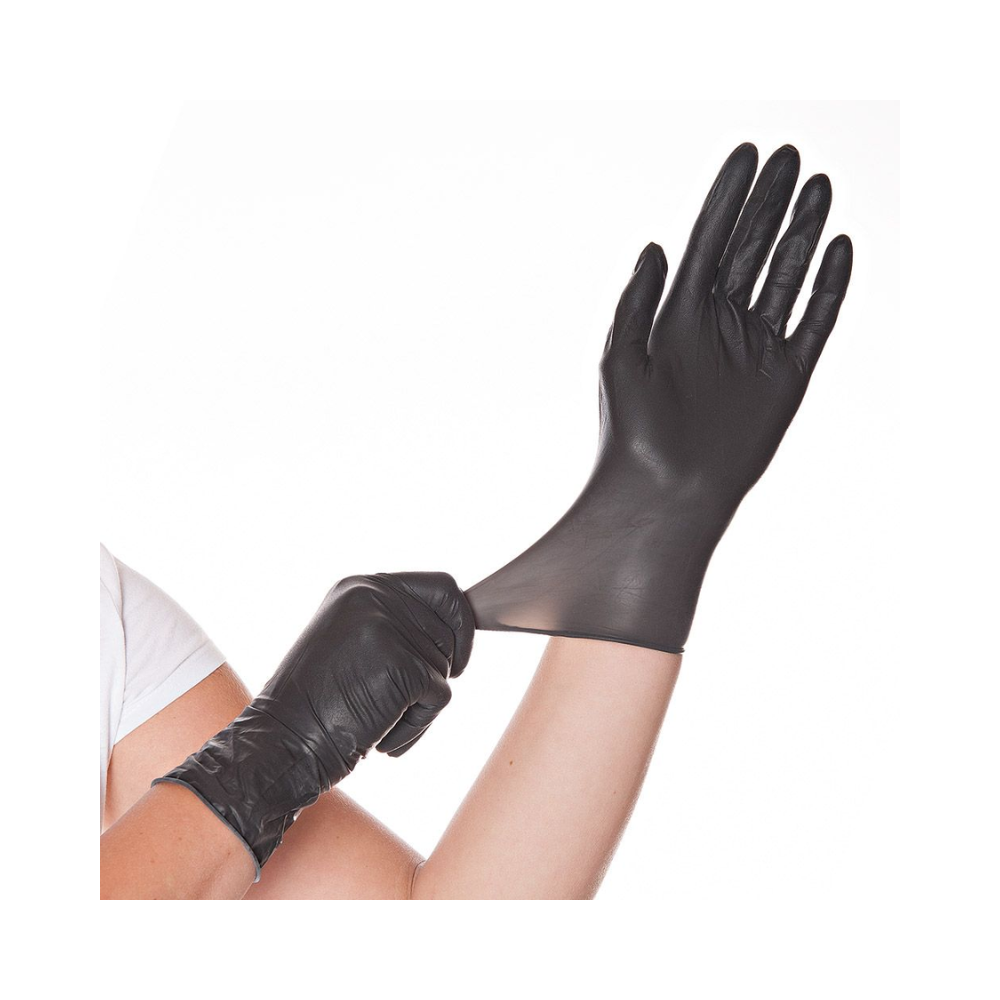 HYGOSTAR Latex Gloves Powder Free - Black Diablo Small (BOX 10 PACK)