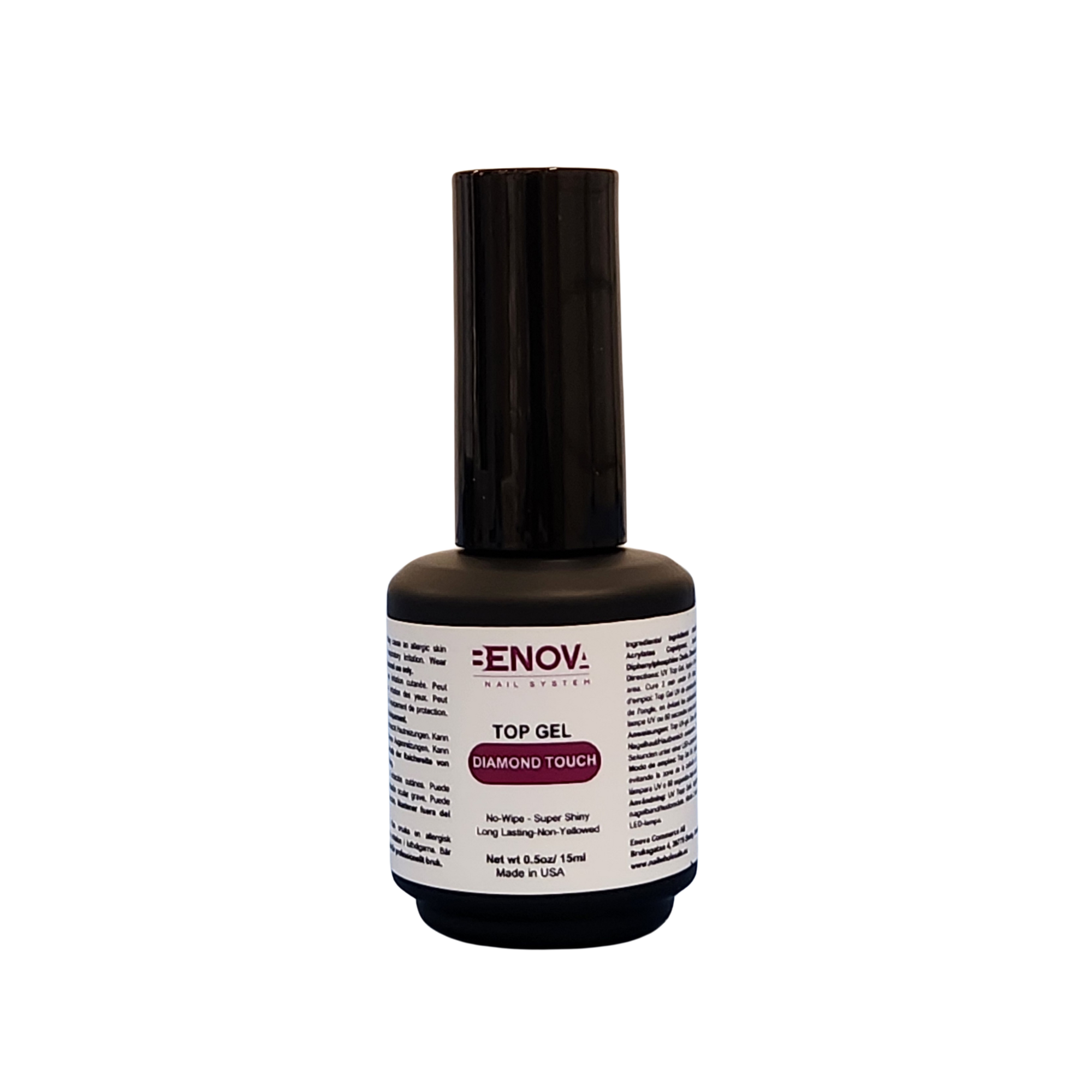 Benova Top Gel No-Wipe Premium - Diamond Touch Pack 24pcs x 0.5oz/15ml