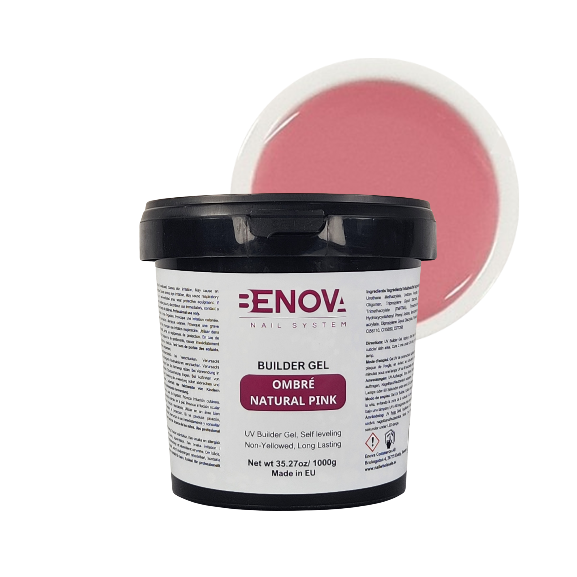 BENOVA Builder Gel - OMBRE NATURAL PINK - Pack 6pcs x 1000g