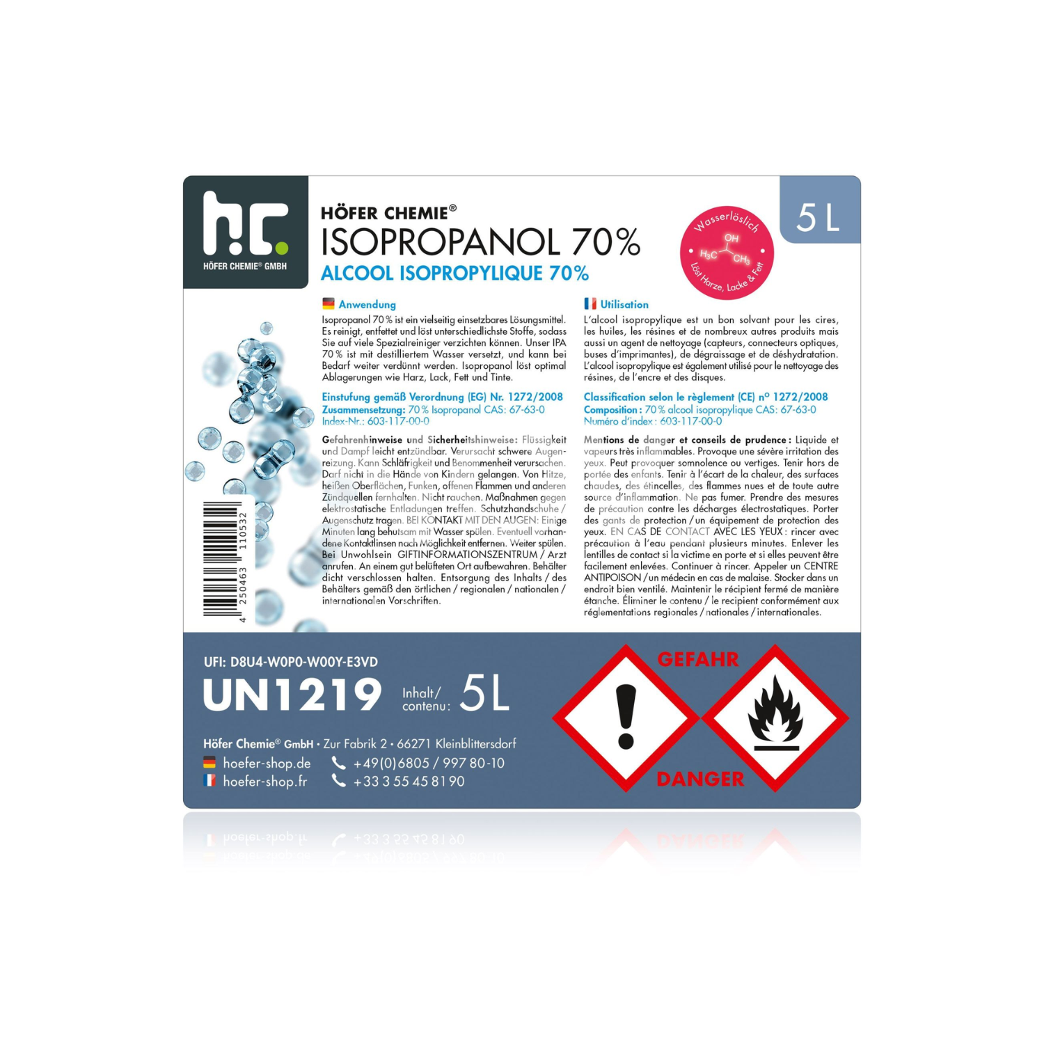 Isopropanol (IPA) 70% - Box 4 x 5liter