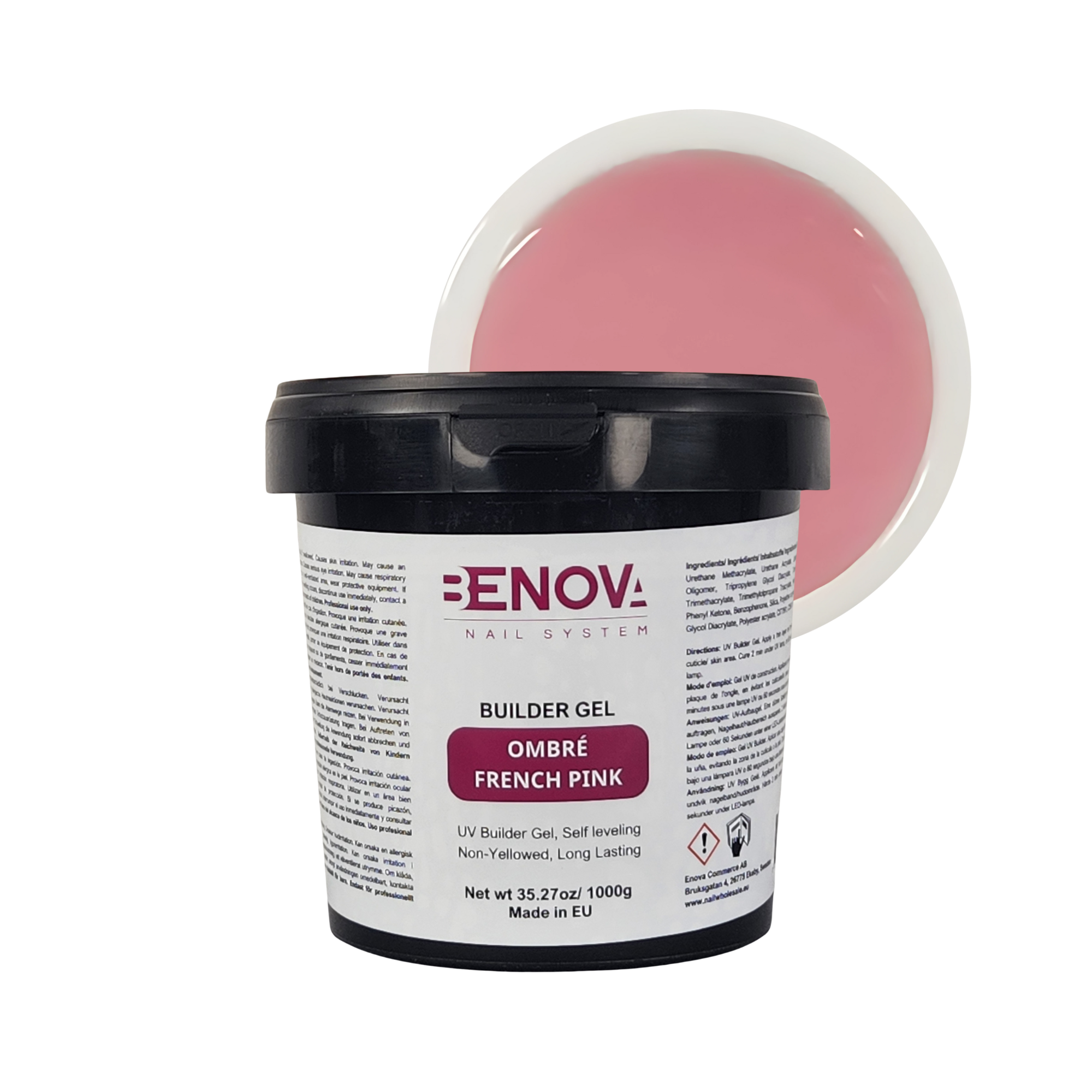 BENOVA Builder Gel - OMBRE FRENCH PINK - Pack 6 x 1000g
