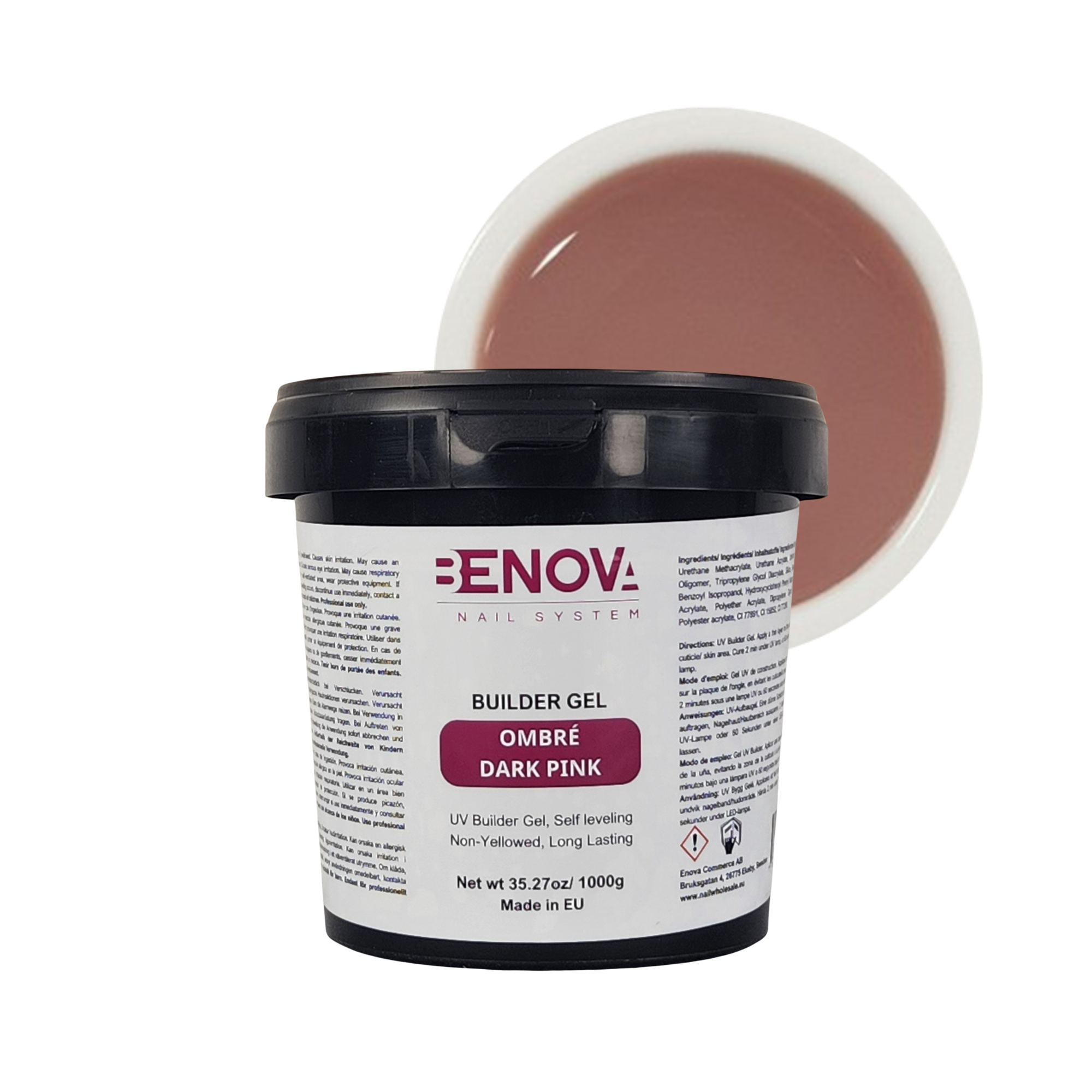 BENOVA Builder Gel - OMBRE DARK PINK - Pack 6 x 1000g