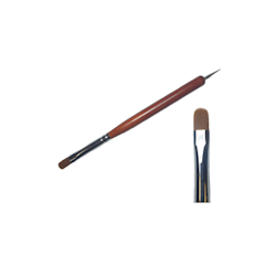 Premium Kolinsky Gel Brush - Dark Brown Round With Dotting Tool #10
