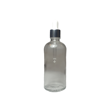 Empty Glass Clear Bottle With Drop 100ml
