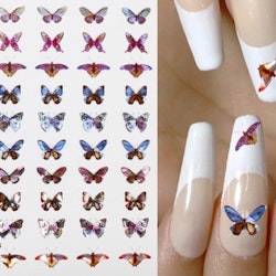 Nail Art Sticker - Laser 3D Bronzing Butterfly Design D3704