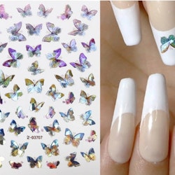 Nail Art Sticker - Laser 3D Bronzing Butterfly Design D3707