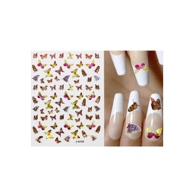 Nail Art Sticker - Laser 3D Bronzing Butterfly Design D3708