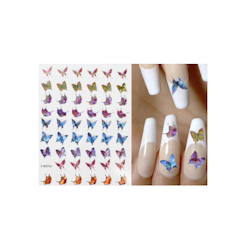 Nail Art Sticker - Laser 3D Bronzing Butterfly Design D3710
