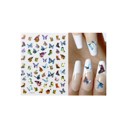 Nail Art Sticker - Laser 3D Bronzing Butterfly Design D3712