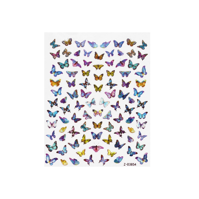 Nail Art Sticker - Laser 3D Bronzing Butterfly Design D3854