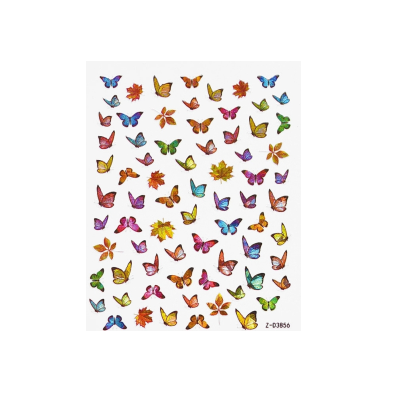 Nail Art Sticker - Laser 3D Bronzing Butterfly Design D3856