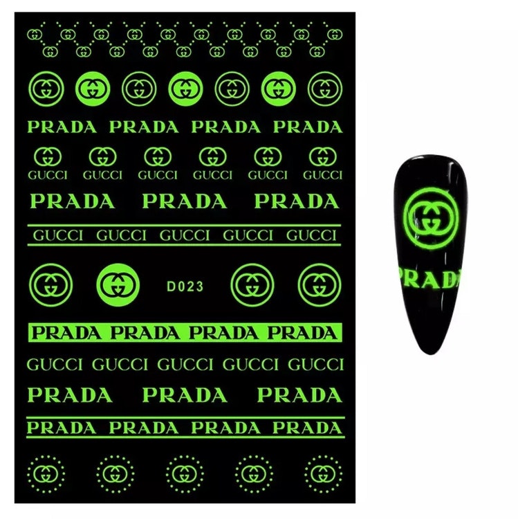 Brand Logo Nailart Sticker - GLOW IN THE DARK D023