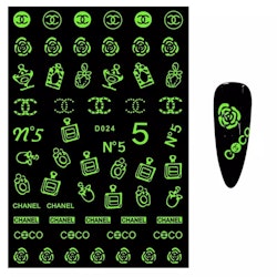 Brand Logo Nailart Sticker - GLOW IN THE DARK D024