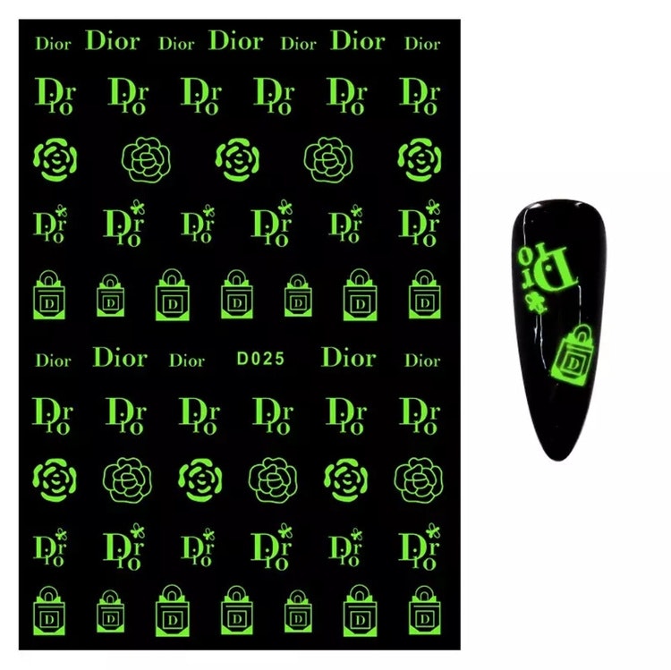 Brand Logo Nailart Sticker - GLOW IN THE DARK D025