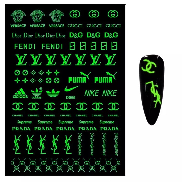 Brand Logo Nailart Sticker - GLOW IN THE DARK D065