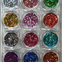 Flashing Crystal Glitter Sequins Set 12 - Mixed Multicolors