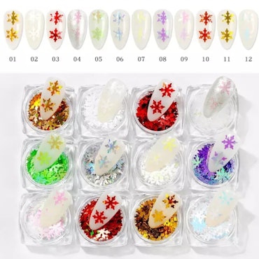 Nail Art Sequins 3D Mixed Butterfly GLOW IN THE DARK - 12 Grids BU5