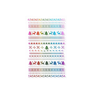 Christmas Colorful Rainbow  Nail Art Sticker - Design ZO-02