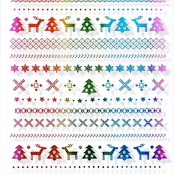 Christmas Colorful Rainbow  Nail Art Sticker - Design ZO-02