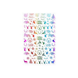 Christmas Colorful Rainbow  Nail Art Sticker - Design ZO-04