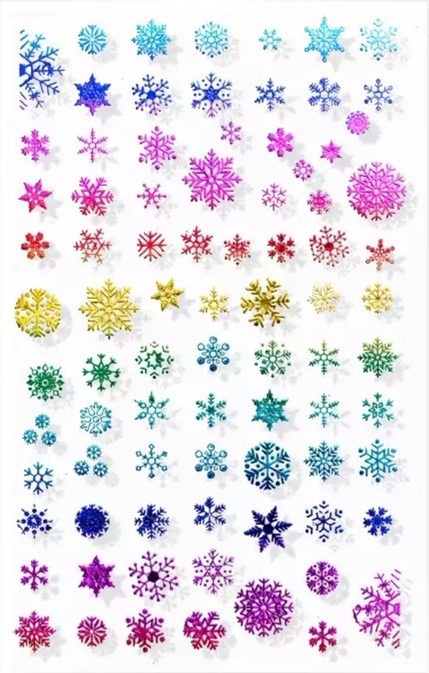 Christmas Colorful Rainbow  Nail Art Sticker - Design ZO-07