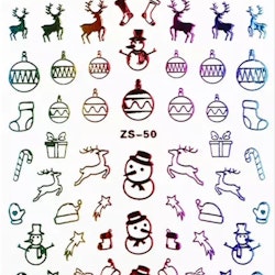 Christmas Colorful Rainbow  Nail Art Sticker - Design ZS-50